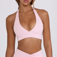 SEEKSUC Women's Yoga Suits Camisole Backless Nude Beautiful Back Neck Hanging Bra Flared Pants Fitness Set - Image 3