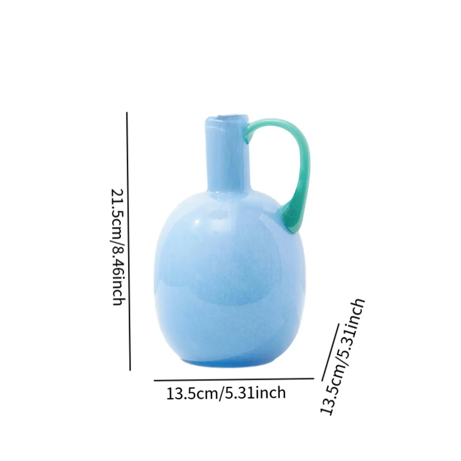 Glass Flower Vase Modern Table Centerpiece Floral Container Dried Flower Arrangement for Cabinet Shelf Porch Dining Room Bedroom