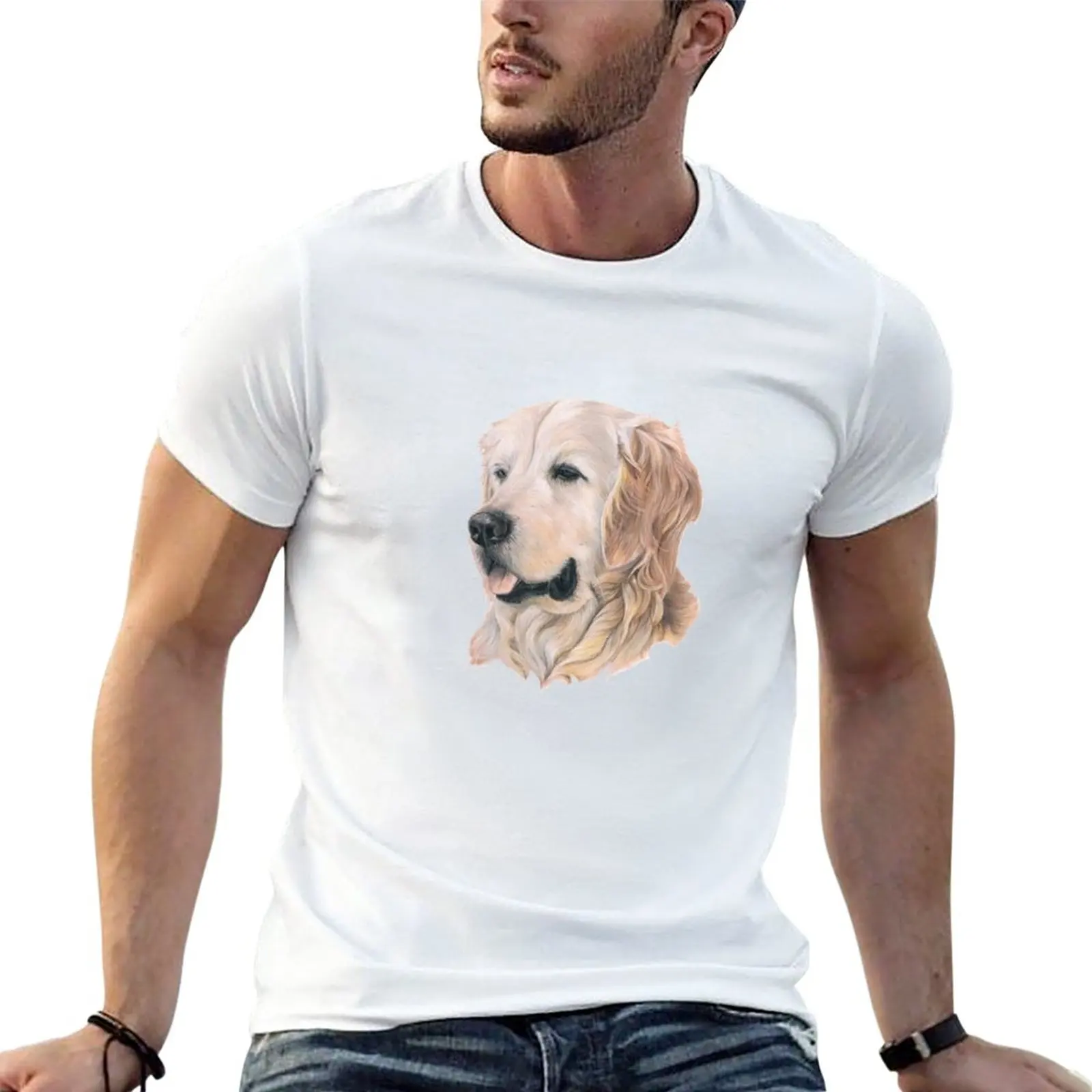 

Golden retriever T-Shirt kawaii clothes sweat shirt Men's clothing