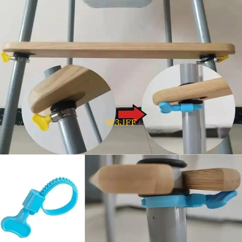 W3JF 고무 링이있는  용 의자 페달  용 의자 발판 조정 가능한 둥근 모서리 미끄럼 방지 용 의자 발판