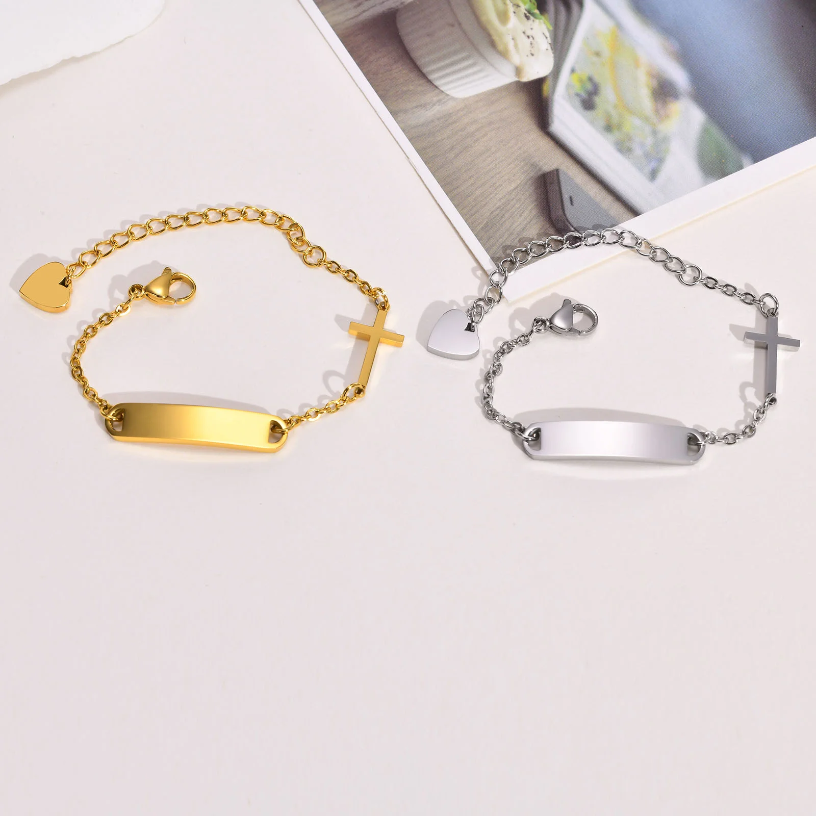 Placcato Oro 18k, Con Nome Bracciale Personalizzato Bambino - Foto 6