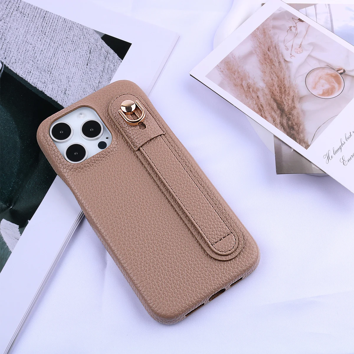 Luxury PU Leather Wrist Strap Phone Case - Multi-Functional, Fashionable, Anti-Fall Cover