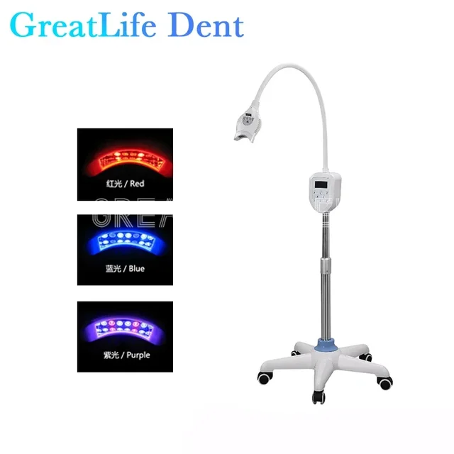 GreatLife Dent Professional Tooth Whitening Machine 40w 8 Powerful LED Bulbs Teeth Whitening Bleaching Dental LED Lamp Light