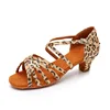 CLYFAN Women Latin Dance Shoes Soft Bottom Sole Girls Jazz Dance Practice Sandals Middle Heel 3.5CM Ballroom Dance 6