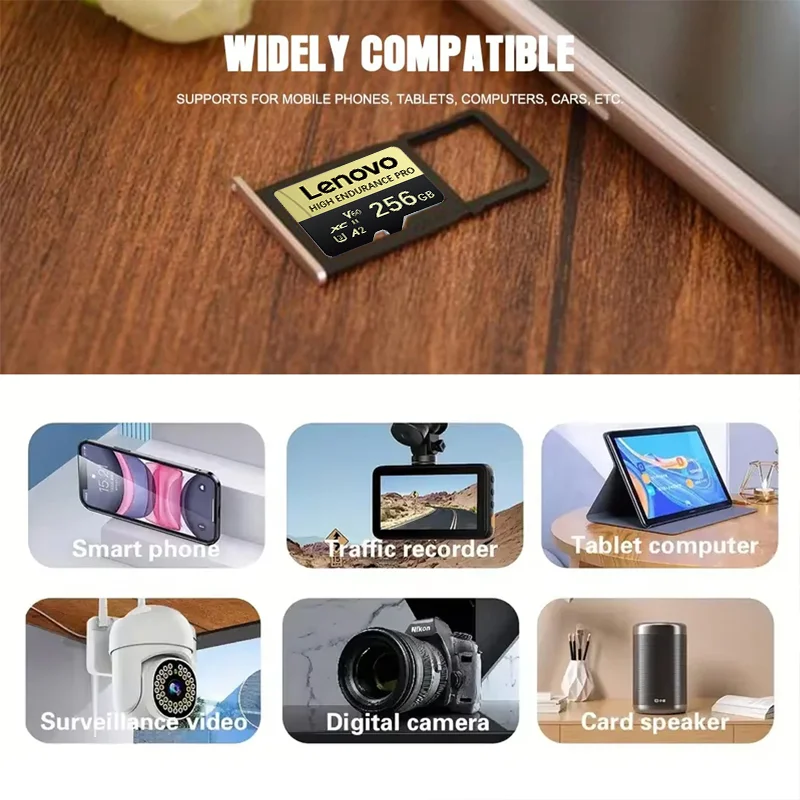 레노버 마이크로 SD 카드 512GB 256GB 마이크로 TF SD 메모리 카드 128GB 64GB UHS-I U3 클래스 10 고속 전송 GoPro DJI 스마트폰용