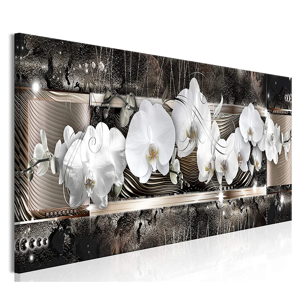 Peinture diamant orchidée colorée 5D, mosaïque, bricolage, broderie,  strass, images, fleurs, point de croix - AliExpress, image size:960x960