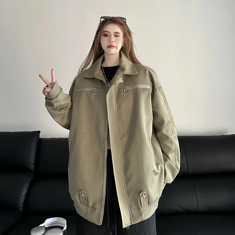 

2023 Spring American Vintage Coat Womens New High Street Baseball Uniform Loose Trend Jacket Free Shipping