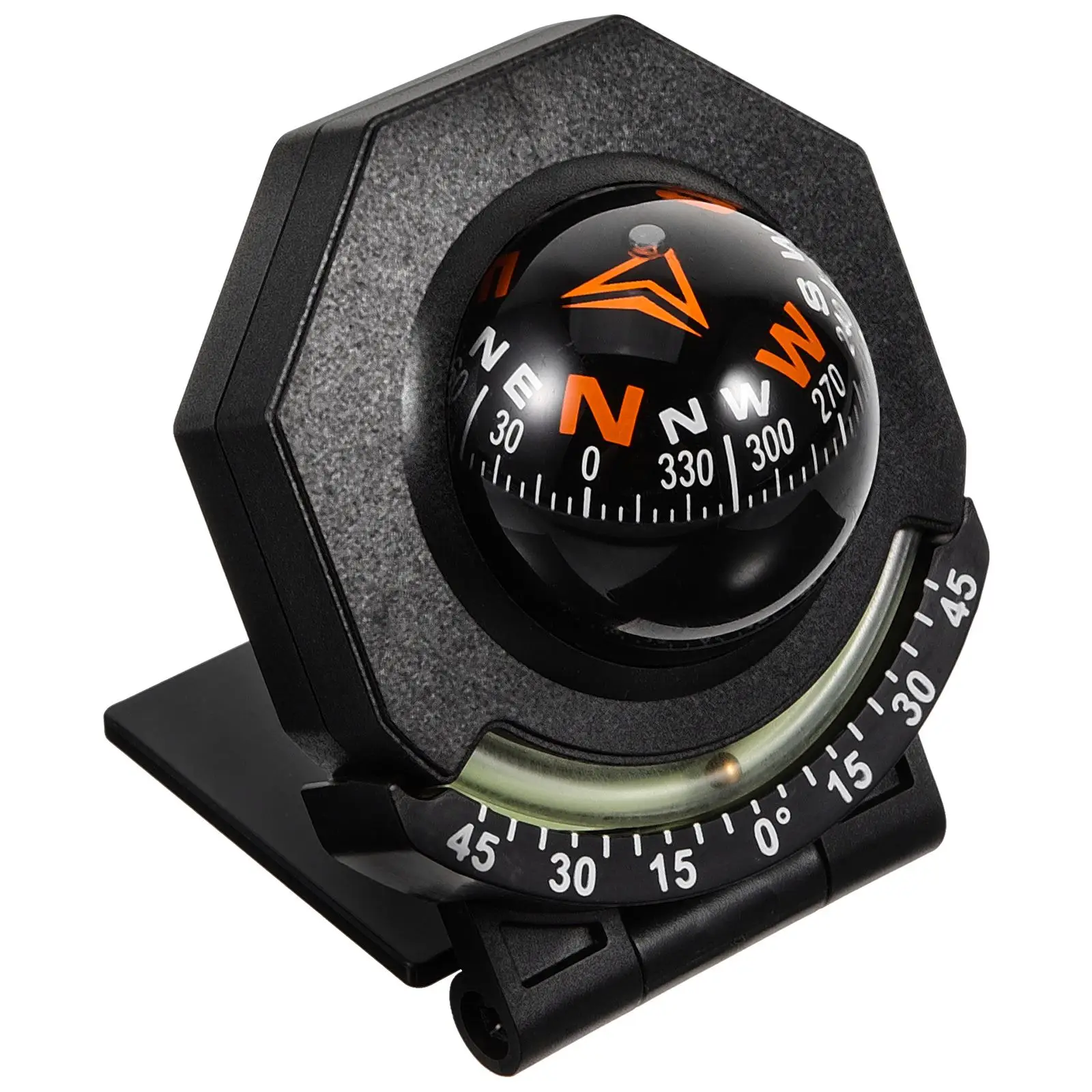 Foldable Tilt-Angle Glow Dashboard Compass with Traceless Mount