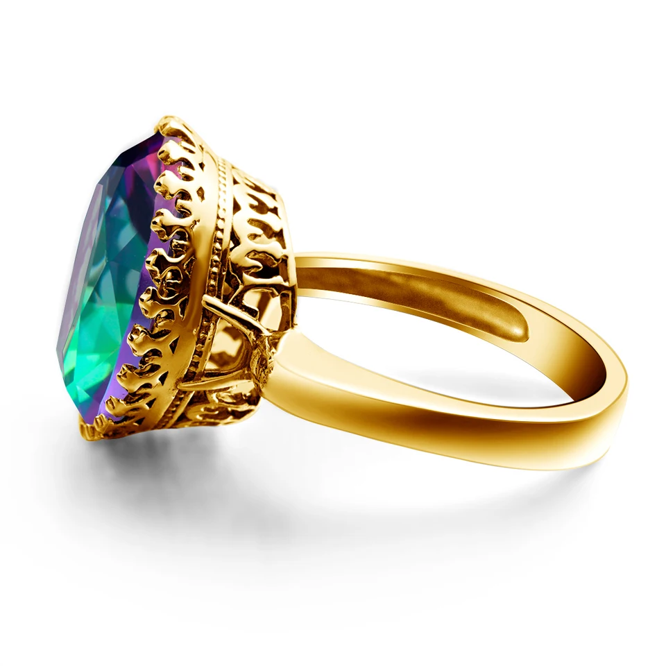 Ciondolo Gioielli Argento Sterling 925 In Topazio Mistico Fatto - Foto 9