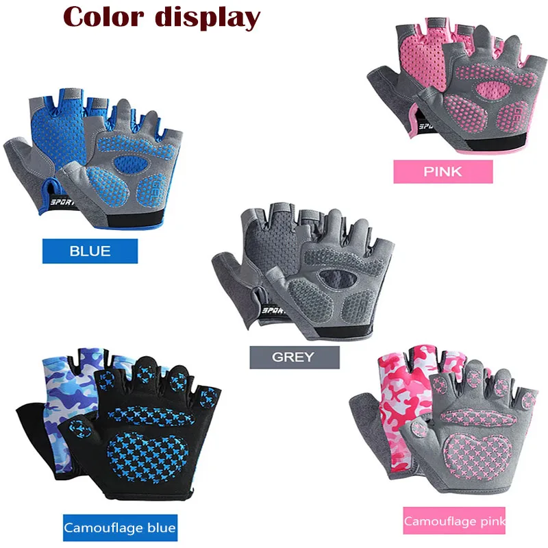 Spring and Summer Breathable Children's Half Finger Cycling Gloves Outdoor Sports Anti Slip and Wear-resistant Protective Gloves