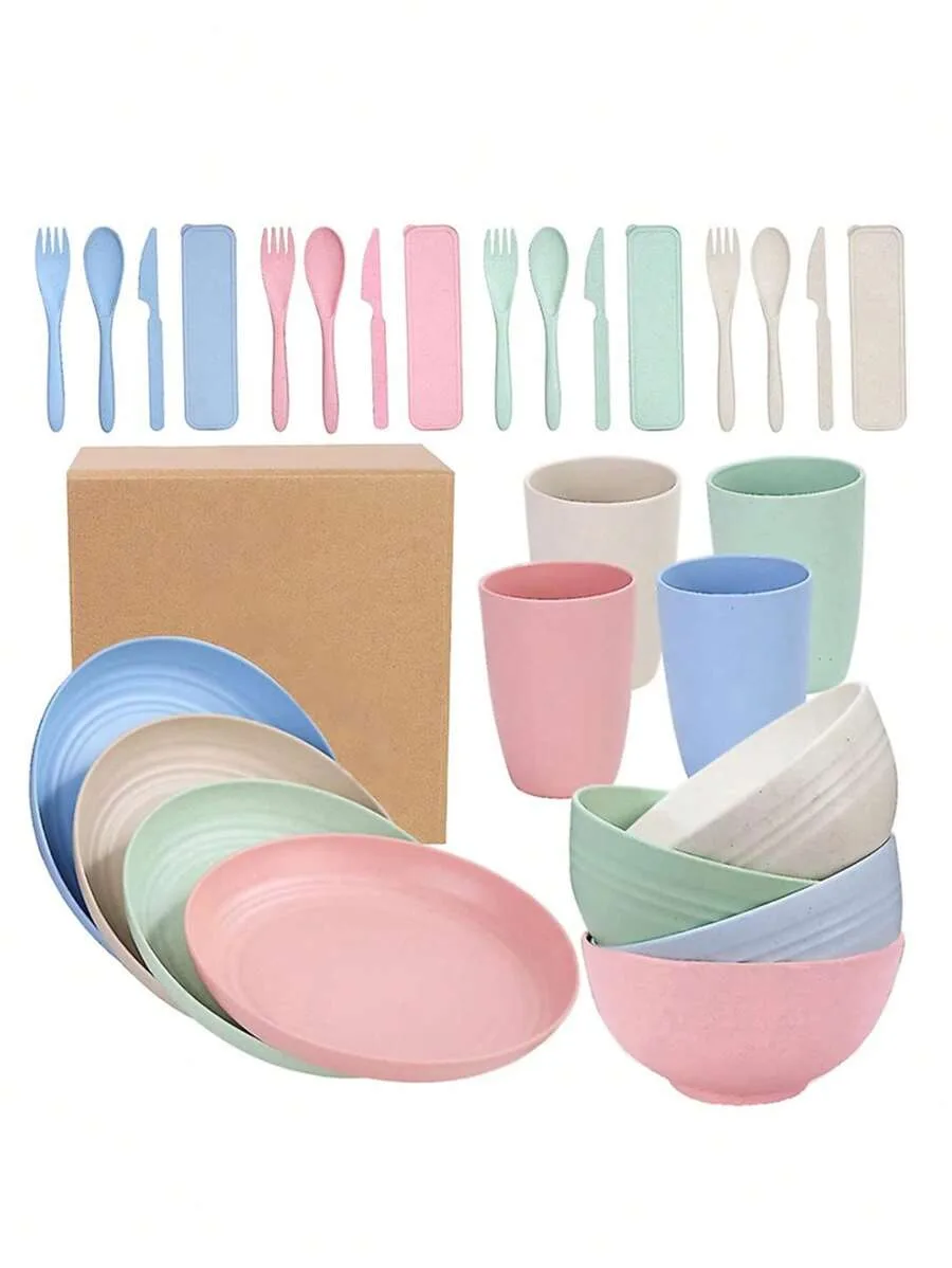 28pcs Plastic tableware set 3