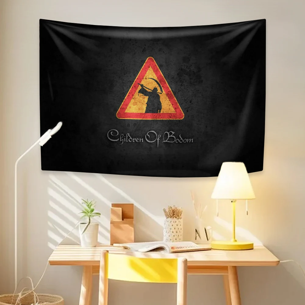 Tapestry Children Of Bodom Death Metal Rock Band Wall Hanging Background Cloth Bedroom Decor Bedspread Sofa Blanket tapestry decorations