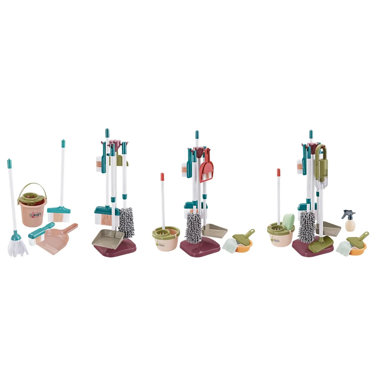 Kids Household Cleaning Tool Kids Broom, Dustpan and Mop Set Housework Cleaning 2
