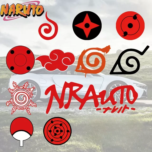 Tri Mishki-Akatsuki Nuvem Vermelha PVC Adesivos para Carro