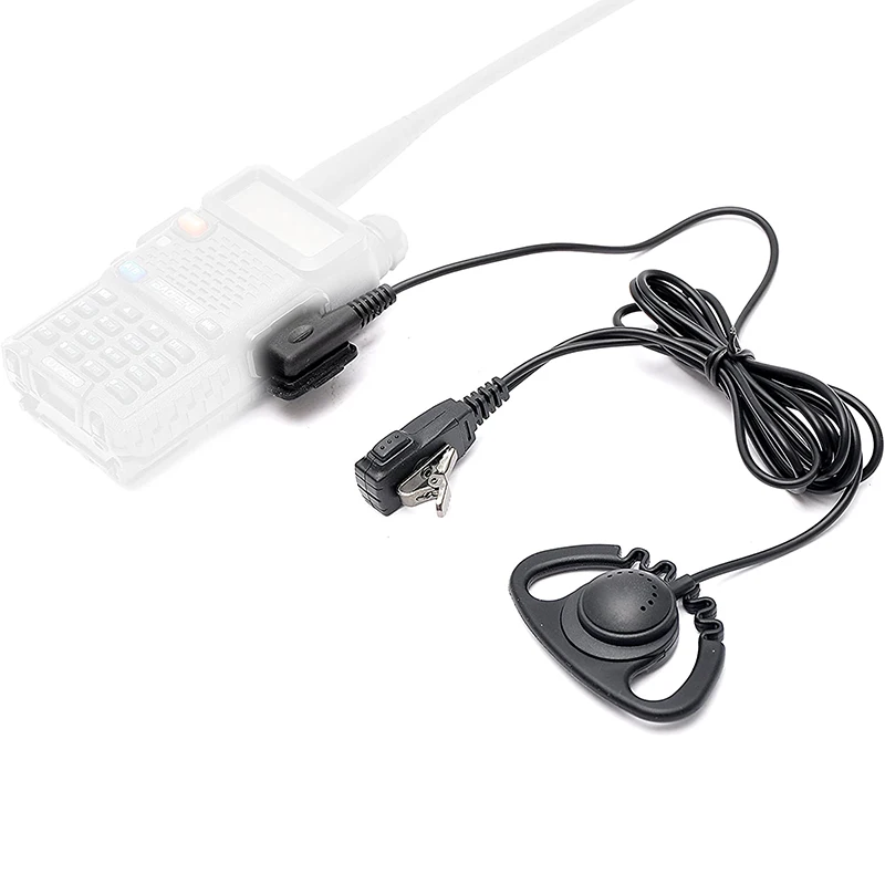 RISENEK D Shaped Headset Earpiece for Baofeng Walkie Talkie UV-5R,UV 5R,3R Plus,B5,B6,BF888S, Kenwood TK3101 TK2312