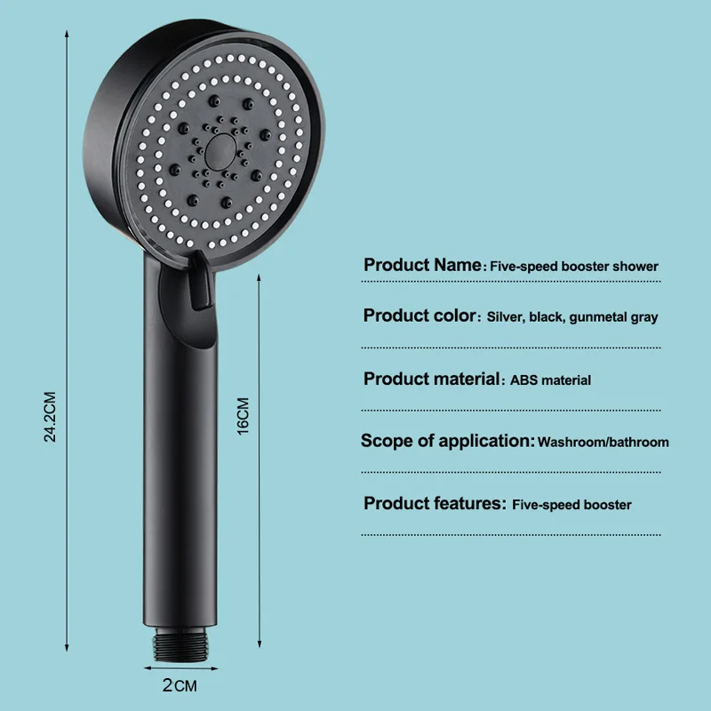 5 Modes Shower Head Adjustable High Pressure Water Saving Handheld Shower Head Rainfall Massage Spa Showers Bathroom Accessories 6