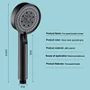 5 Modes Shower Head Adjustable High Pressure Water Saving Handheld Shower Head Rainfall Massage Spa Showers Bathroom Accessories 6