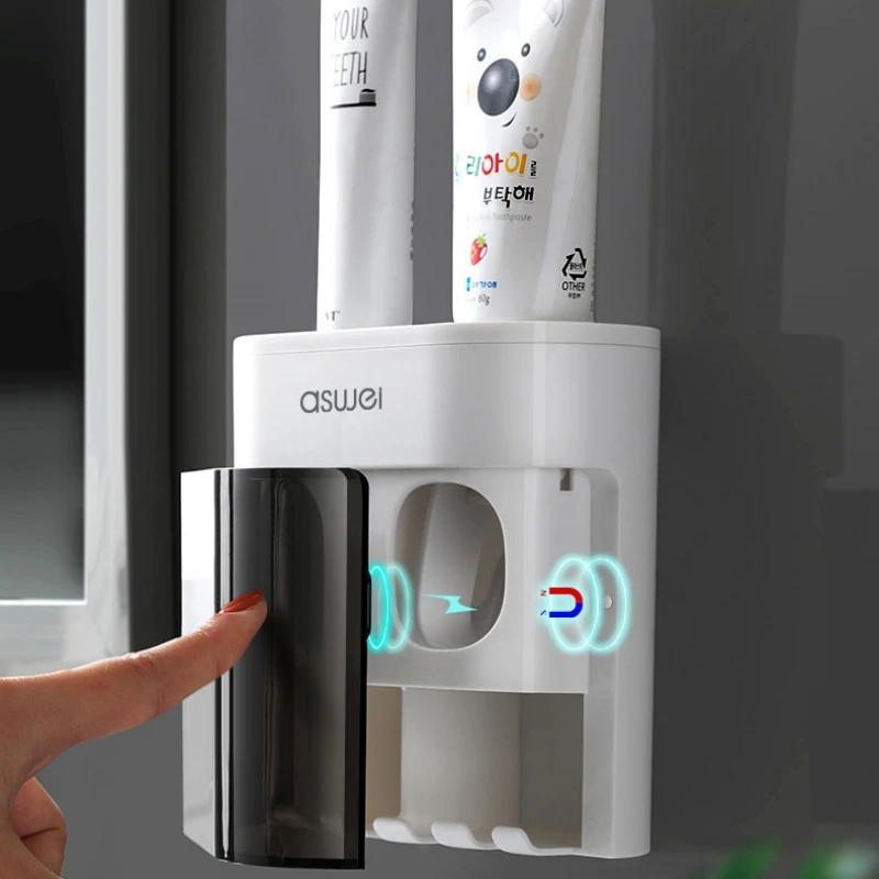Toothpaste Dispenser Toothpaste Squeezer Toothbrush Holder Creative Wall Mount Toothpaste Dispenser