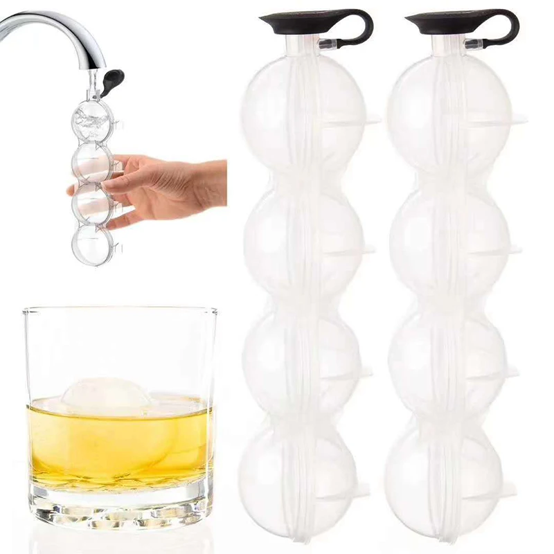 

4 Cavity 5.5cm Big Size Ball Ice Molds Sphere Round Ball Ice Cube Makers Home Bar Party Kitchen Whiskey Cocktail DIY Ice Moulds