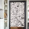 Coffee Pattern Nordic Restaurant Cafe Door Curtain for Kitchen Living Room Linen Doorway Curtains Entrance Decor Noren Curtains 3