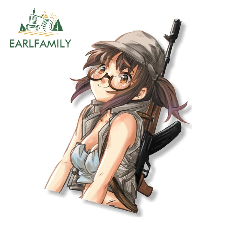 Earlfamily 13Cm X 9.6Cm Per Metal Slug Fio Cute Kawaii Arcade Game Adesivi Per Auto Accessori Per Auto Protezione Solare Vinile Anime Decor