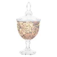 Transparent Glass Sugar Jar With Lid Storage Container Candy Box Home Decor Biscuit Barrel Kitchen Accessories Storage Bottles 2