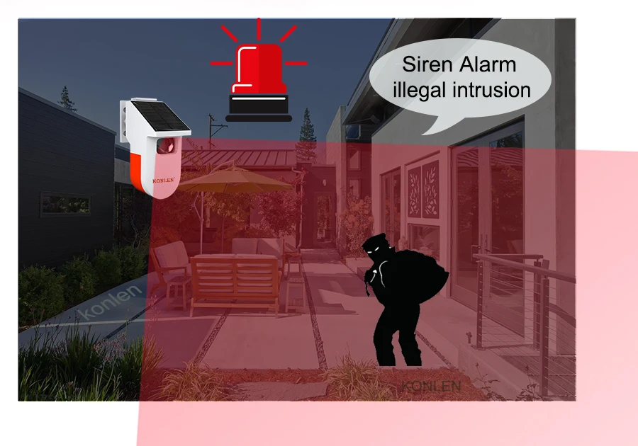 Microwave Solar PIR Sensor Welcome Ring Doorbell Infrared Motion Alarm Detector