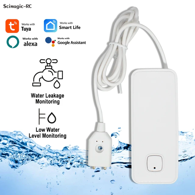 1/2/5pcs Alexa Wifi Water Leakage Detection Alarm Detector Tuya Smart Switch Water Leakage Sensor Voice Controller Google Home 2