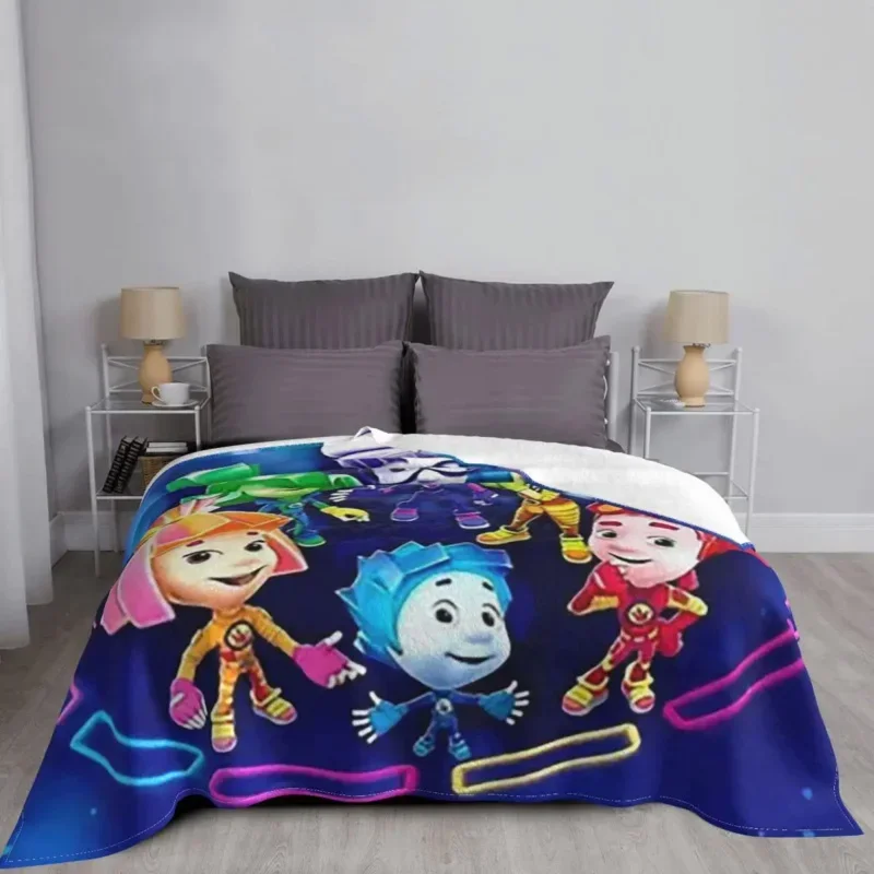 The Fixies Cartoon Velvet Throw Blanket cute anime kids children Blankets for Bedding Travel Lightweight Thin Plush Thin Quilt 3