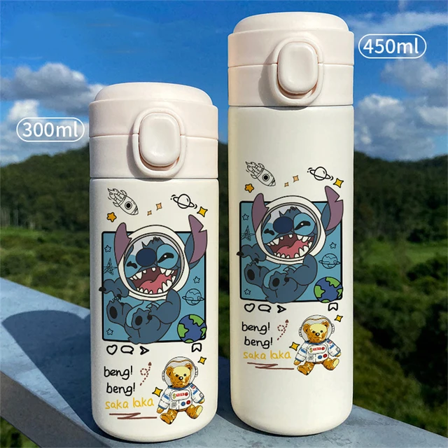 Disney-termo portátil de acero inoxidable 304 para parejas, botella de agua  con dibujos animados de Stitch, frasco de vacío lindo, taza de aislamiento,  regalo de 450ML - AliExpress