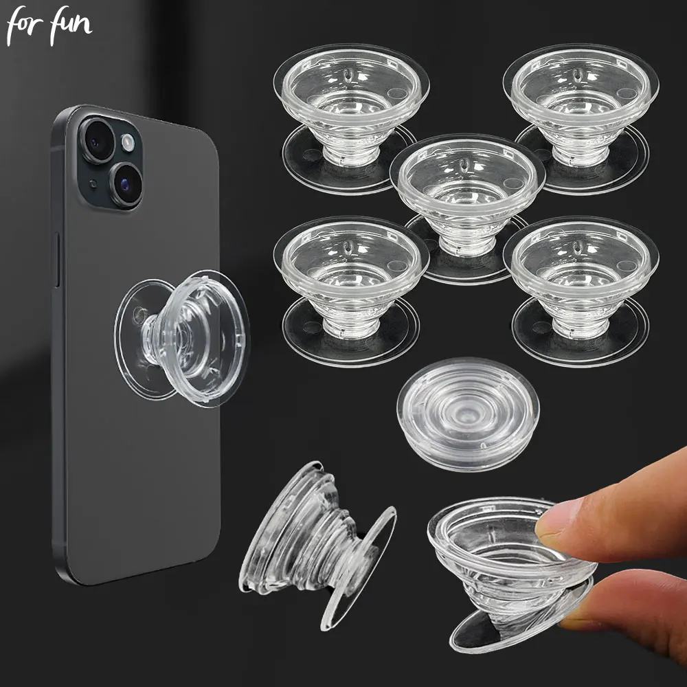 Transparent Foldable Phone Socket Finger Grip Holder GripTok Posket Handle DIY Mobile Phone Stand Base Accessories For Fun phone and tablet stand