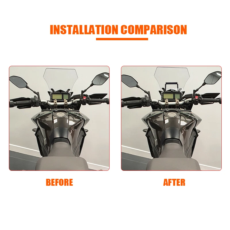 Support GPS Moto Qiilu Pour MT-09 Tracer 900 2015-2017 - Barre Support Navigation Aluminium