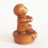 RS465 - 20 Years Old 2" Hand Carved Boxwood Netsuke Figurine Carving : Lovely Monk Boy 3