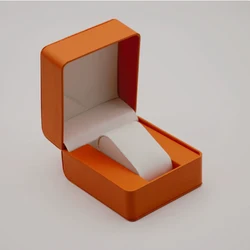 Round - Corner PU Leather Pull - String Watch Box with Flip Cover - Elegant Display and Storage Solution (Orange)