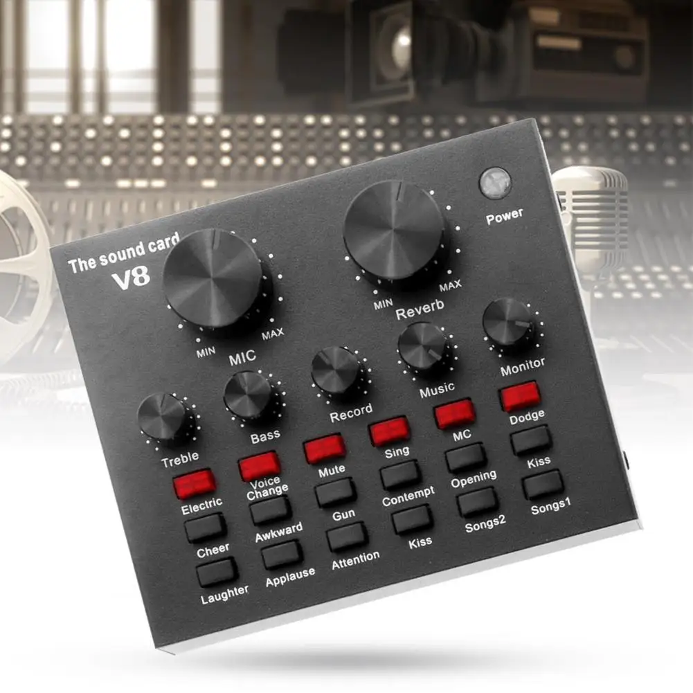 

Good Sound Card External Professional Metal Live Broadcast Sound Card for Headset