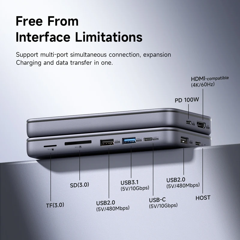 Hagibis-docking Station para Windows Mac os Hub Usb c Gabinete Ssd M.2 Nvme Sata 4k Compatível com Hdmi 100w pd Usb 3.1 em 1 - Imagem 2