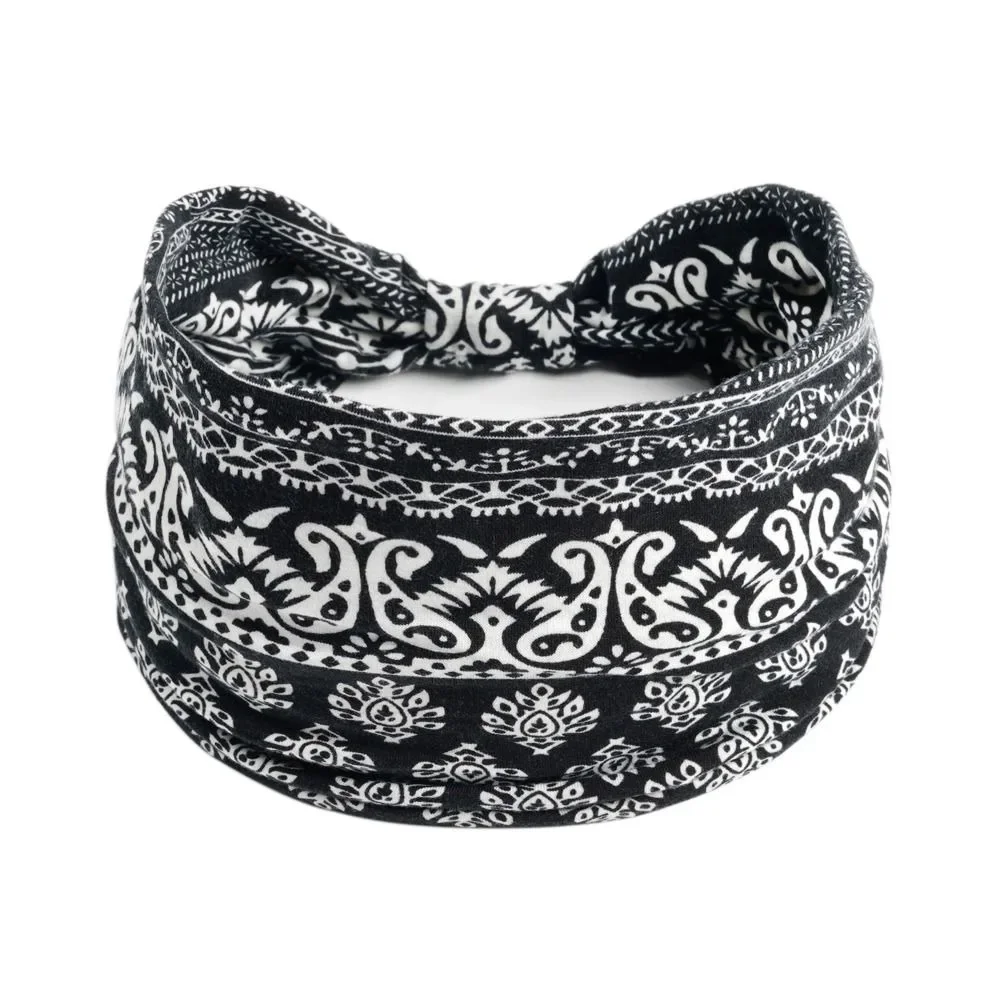 Bohemian Wide Knot Cotton Stretch Yoga Hairband