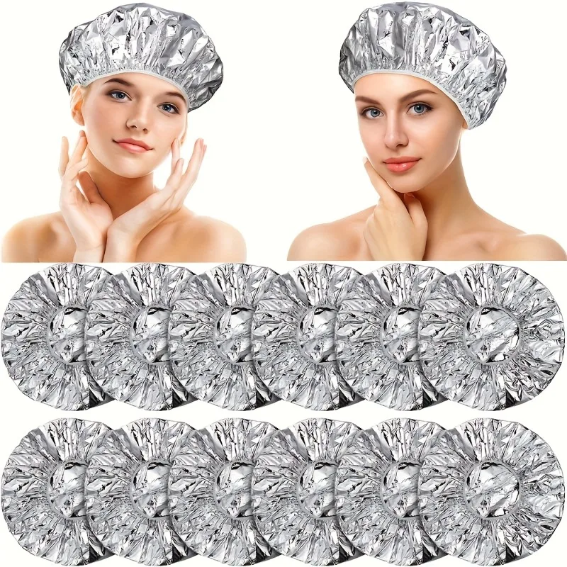 10/20pcs，Deep Conditioning Caps Aluminum Foil Reusable Hair Processing Hair Coloring Shower Caps for Home Salon Use