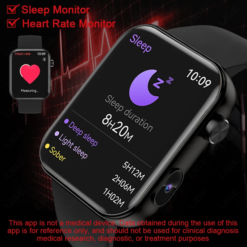 New Smart Watch With Camera Record Videos Sync Phone Camera Large Memory Dynamic Video Dial Music Bluetooth Call Smartwatch 2025