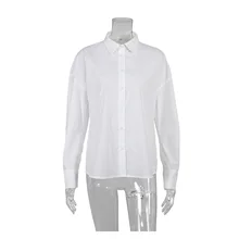 

2022 NEW White Simple Lapel Shirt Long Sleeve Women Shirts Loose Casual Female Temperament Blouse Tops Spring Fashion Commute