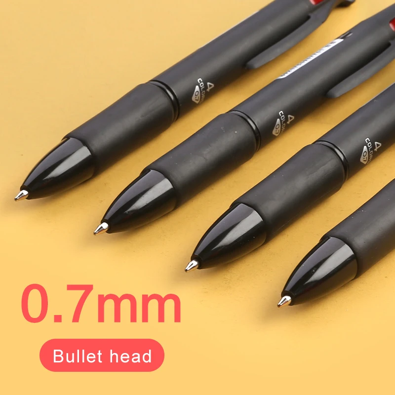 Deli 4 in1 Ballpoint Pen 0.7mm MultiColor Ink Refill Multifunction Pens for Marker Writing Scrapbook Stationery Back to School ballpoint pen colored pens color pen set