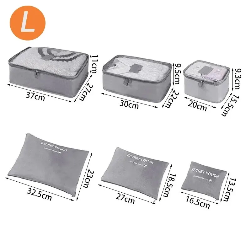 6-Piece Travel Organizer Set: Portable and Versatile Luggage and Storage Bags for Clothes, Shoes, and Makeup