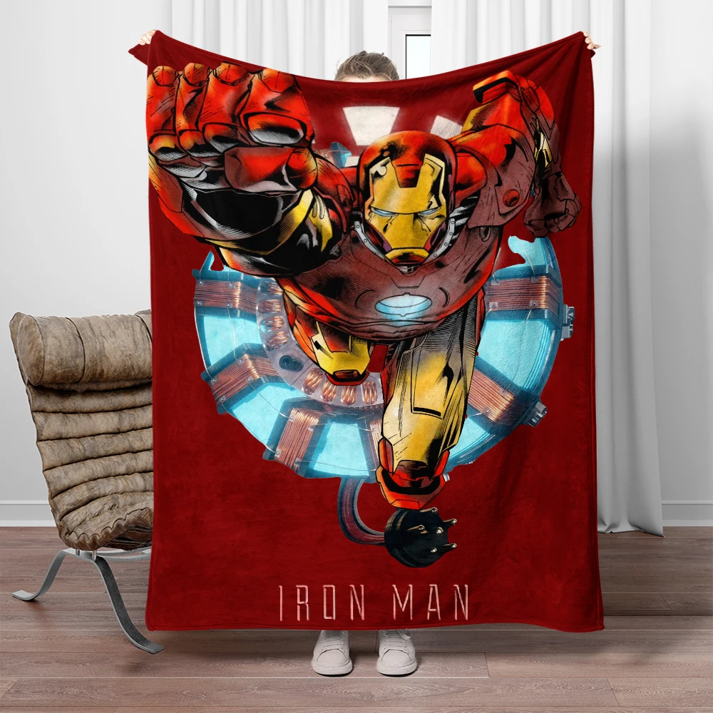 Iron Man Marvel Avengers  printed flannel thin blanket.Four seasons blanket.for sofa, beds, living room, travel picnic blanket 3