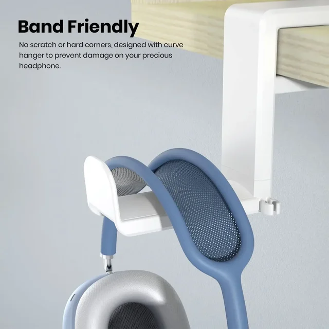 360° Rotating Headphone Stand Desktop Headset Holder PC Gaming Headset Desk Hanger Hook For Earphone Controller 6