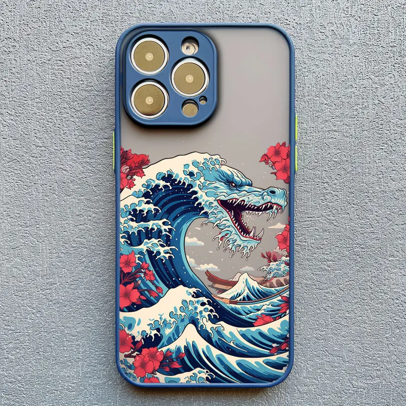 Luxury Fashion East Dragon Sea Wave INS Phone Case Cover