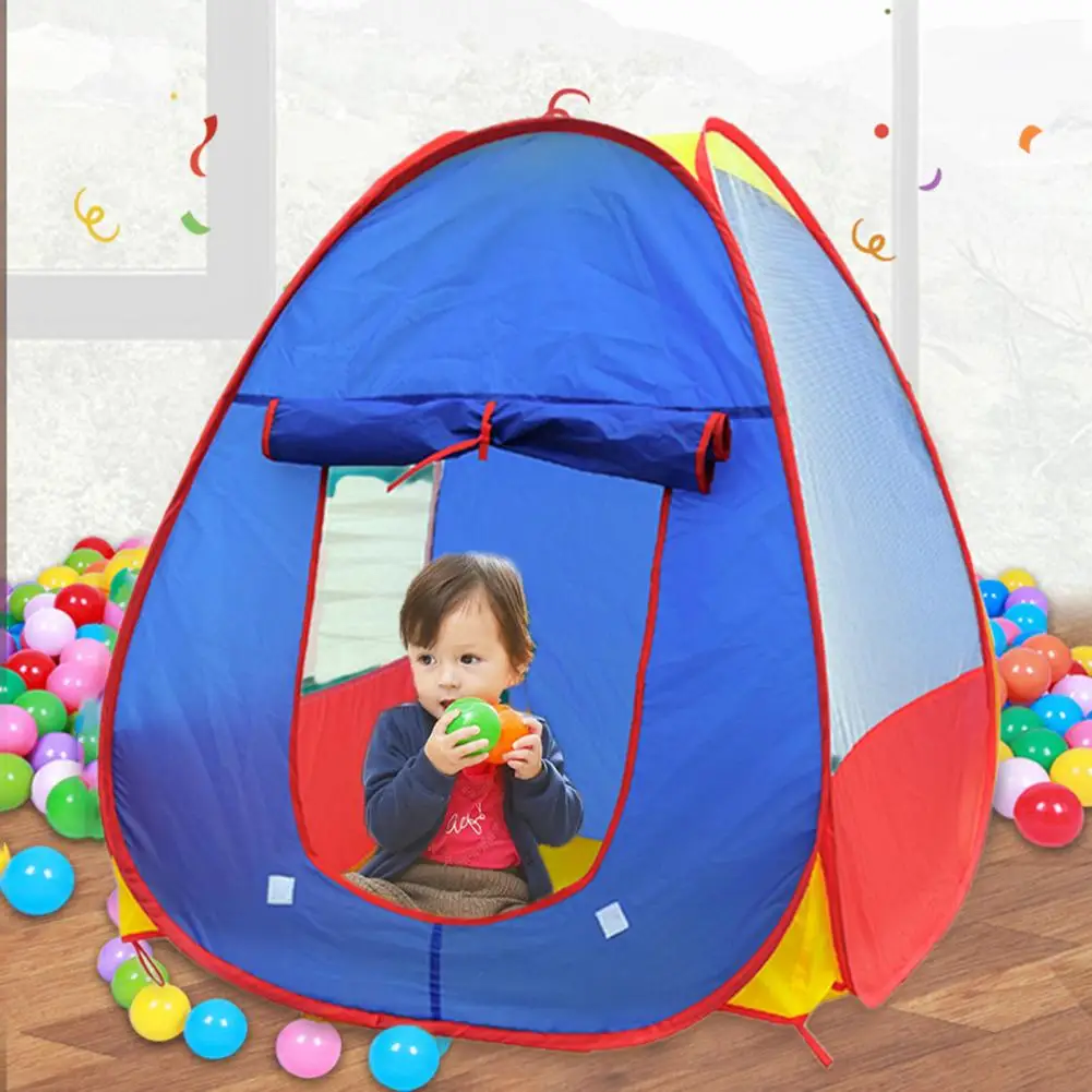 Portable Playhouse Foldable Kids Castle Play Tent Toy for Girls Boys Indoor Outdoor Fun Gift with Mesh Windows Safe for Ages 5