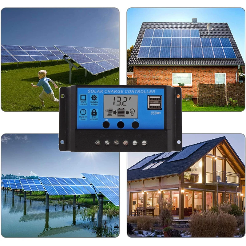 De 20W-1000W Panel solar 12V Célula solar 10A-100A Controlador Paneles  solares para teléfono Coche MP3 PAD Cargador Suministro de batería para  exteriores - AliExpress