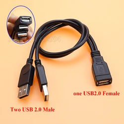 Dual USB Splitter Adapter Cable - 1 Female to 2 Male Charging & Data Sync (1 Female to 2 Male)