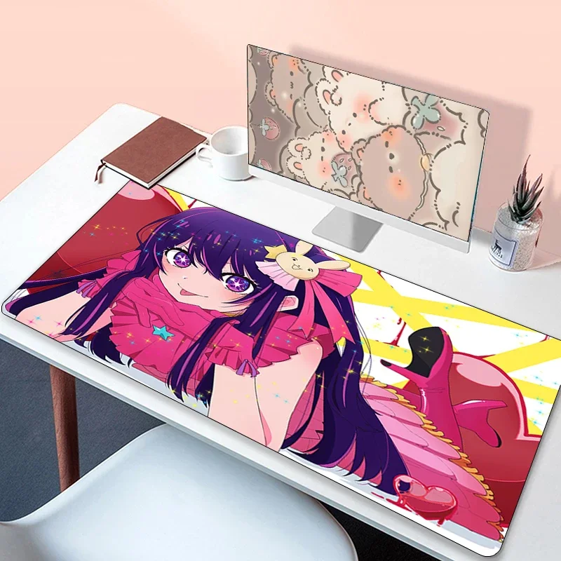 thumbnail image 1 of Mause Pad Hoshino Ai Accesorios para Juegos de Pc Oshi No Ko Mausepad Gamer Cabinet Mouse Mats Deskmat alfombrilla de goma alfombrilla para ratón teclado Xxl, 1 of 5