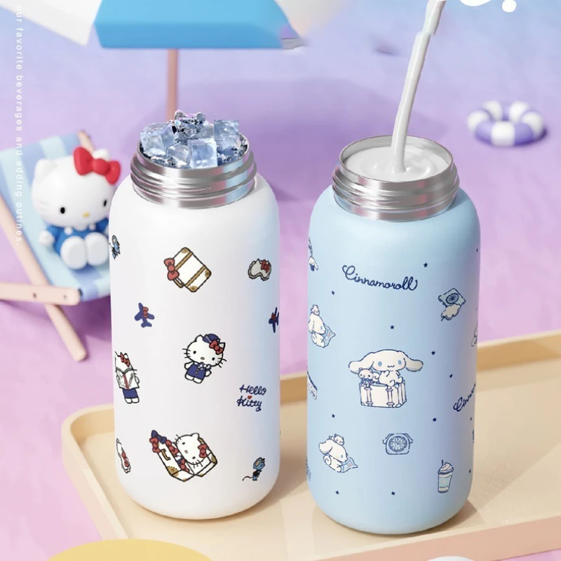 Stainless Steel Cartoon Straw Cup 400ml Thermos